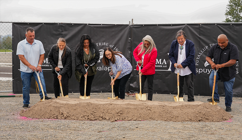 Heritage Division Manager Connie McCloud delivered the blessing before each member of Tribal Council ceremoniously stuck shovels into the ground.