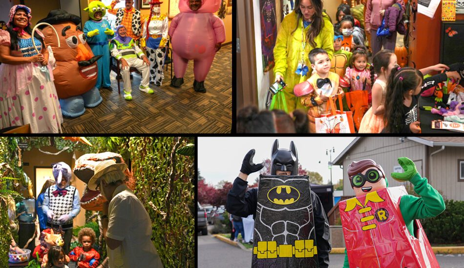 Trick-or-treating in the admin building